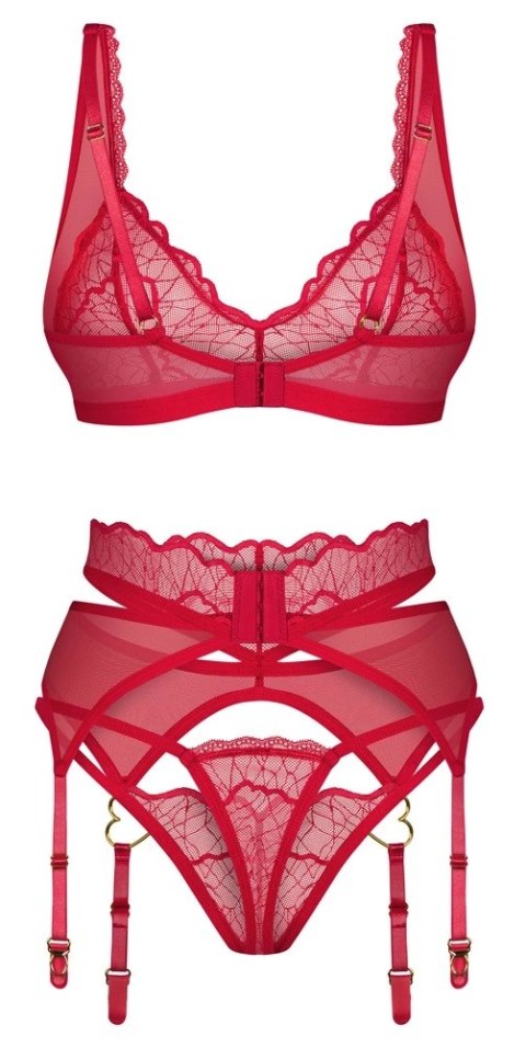 Obsessive Novenes Stringi z wisiorkiem, otwarty kroj, czarne M/L Obsessive Novenes Stringi z wisiorkiem, otwarty kroj, czarne M/L