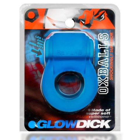 Oxballs Glowdick Niebieski pierścień silikonowy z diodą LED i wibracją Oxballs Glowdick Niebieski pierścień silikonowy z diodą LED i wibracją