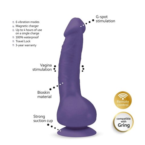 Gvibe Greal 2 Violet - maszyna intymna, Bioskin, wodoodporny, 22 cm Gvibe Greal 2 Violet - maszyna intymna, Bioskin, wodoodporny, 22 cm