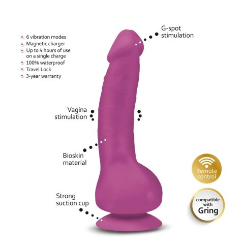Gvibe Greal Mini Fuchsia - model kompaktowy, materiał Bioskin, 18 cm Gvibe Greal Mini Fuchsia - model kompaktowy, materiał Bioskin, 18 cm