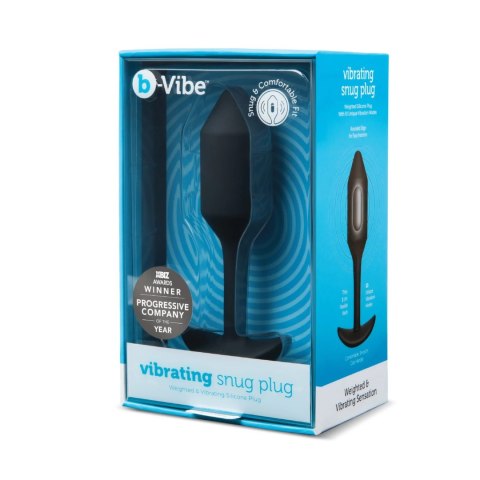B-Vibe Vibrating Snug Plug 2 Black - wibrująca zatyczka anatomiczna 112g B-Vibe Vibrating Snug Plug 2 Black - wibrująca zatyczka anatomiczna 112g