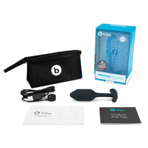B-Vibe Vibrating Snug Plug 2 Black - wibrująca zatyczka anatomiczna 112g B-Vibe Vibrating Snug Plug 2 Black - wibrująca zatyczka anatomiczna 112g