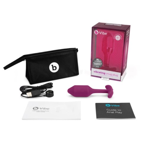 B-Vibe Vibrating Snug Plug 2 Rose - silikonowy korek wibrujący 112g B-Vibe Vibrating Snug Plug 2 Rose - silikonowy korek wibrujący 112g