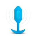 B-Vibe Snug Plug 3 Blue - wibrująca zatyczka anatomiczna silikonowa 13,8 cm