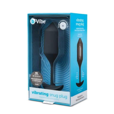 B-Vibe Snug Plug 4 Black - czarna wibrująca wtyczka, 247g, silikon B-Vibe Snug Plug 4 Black - czarna wibrująca wtyczka, 247g, silikon
