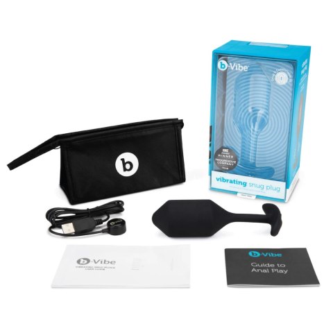 B-Vibe Snug Plug 4 Black - czarna wibrująca wtyczka, 247g, silikon B-Vibe Snug Plug 4 Black - czarna wibrująca wtyczka, 247g, silikon