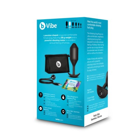 B-Vibe Vibrating Snug Plug 5 Black - anatomiczna wtyczka z funkcją wibracji B-Vibe Vibrating Snug Plug 5 Black - anatomiczna wtyczka z funkcją wibracji