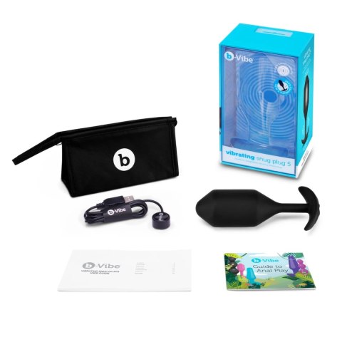 B-Vibe Vibrating Snug Plug 5 Black - anatomiczna wtyczka z funkcją wibracji B-Vibe Vibrating Snug Plug 5 Black - anatomiczna wtyczka z funkcją wibracji