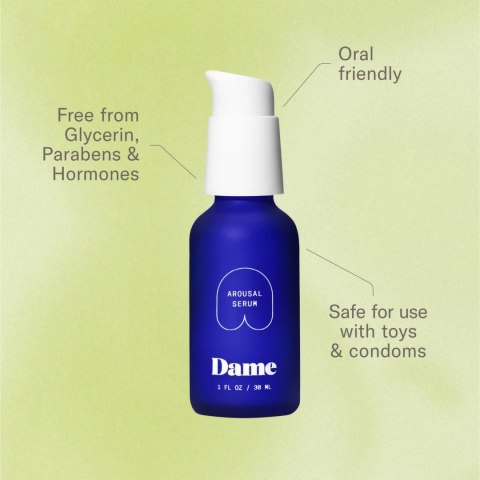 Dame Products Arousal Serum 30ml - formuła roślinna z olejkiem miętowym Dame Products Arousal Serum 30ml - formuła roślinna z olejkiem miętowym