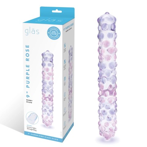 Glas Purple Rose Nubby 23 cm - szklany model spiralny z wypustkami Glas Purple Rose Nubby 23 cm - szklany model spiralny z wypustkami