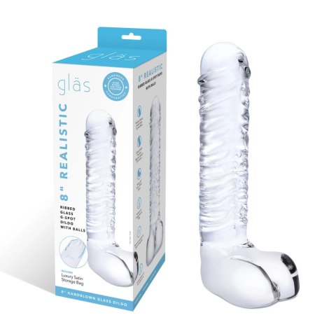 Glas Realistic Ribbed - szklany model z anatomiczną fakturą 20 cm Glas Realistic Ribbed - szklany model z anatomiczną fakturą 20 cm