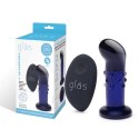 Glas Vibrating Dotted Plug szklany, zdalnie sterowany, 10 cm