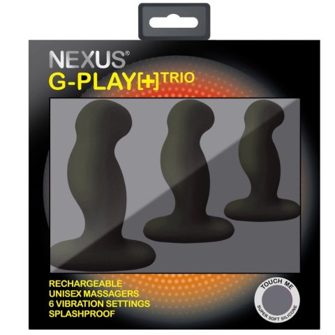 Nexus G-Play Trio+ Black - Zestaw 3 Wibrujących Korkow, 6 Trybow, USB Nexus G-Play Trio+ Black - Zestaw 3 Wibrujących Korkow, 6 Trybow, USB