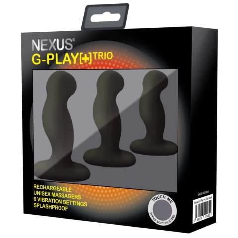 Nexus G-Play Trio+ Black - Zestaw 3 Wibrujących Korkow, 6 Trybow, USB Nexus G-Play Trio+ Black - Zestaw 3 Wibrujących Korkow, 6 Trybow, USB