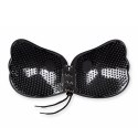 Bye Bra Lace-It Bra C Czarny - Samonośny biustonosz z wiązaniem