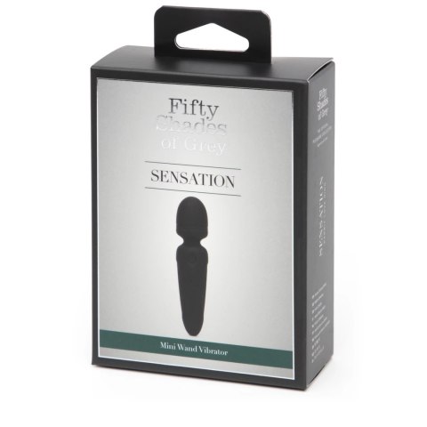 Fifty Shades of Grey Sensation Mini Wand - masażer, silikon, USB, czarny Fifty Shades of Grey Sensation Mini Wand - masażer, silikon, USB, czarny