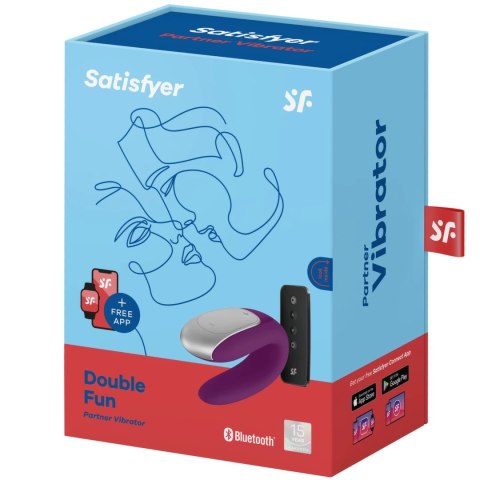 Satisfyer Double Fun Violet - Model dla Par, Sterowanie Aplikacją, Wodoodporny Satisfyer Double Fun Violet - Model dla Par, Sterowanie Aplikacją, Wodoodporny