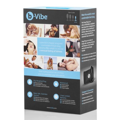 B-Vibe Snug Plug 1 czarny - silikonowy model z wagą 54g, rozmiar S B-Vibe Snug Plug 1 czarny - silikonowy model z wagą 54g, rozmiar S