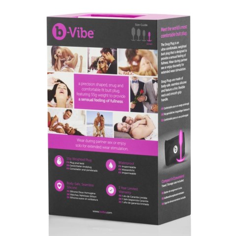 B-Vibe Snug Plug 1 Fuchsia silikonowy anatomiczny korek 54g B-Vibe Snug Plug 1 Fuchsia silikonowy anatomiczny korek 54g