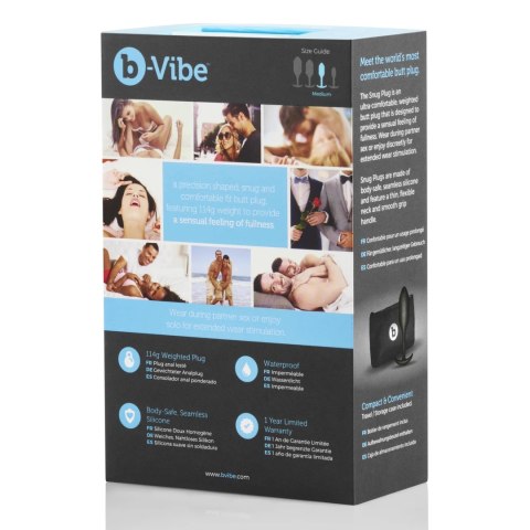 B-Vibe Snug Plug 2 Black - anatomiczny model silikonowy, 111g B-Vibe Snug Plug 2 Black - anatomiczny model silikonowy, 111g