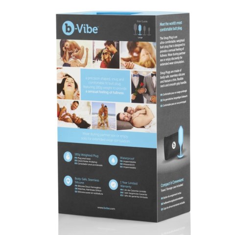 B-Vibe Snug Plug 3 Teal - silikonowy anatomiczny model z obciążeniem 180g B-Vibe Snug Plug 3 Teal - silikonowy anatomiczny model z obciążeniem 180g