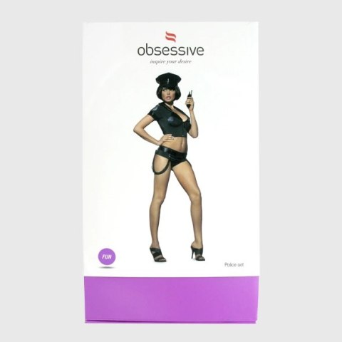 Obsessive Police Set Costume S/M - Komplet Policjantki Winylowy Obsessive Police Set Costume S/M - Komplet Policjantki Winylowy