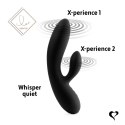 FeelzToys Lea Black Glitter - dwusilnikowy model silikonowy wodoodporny