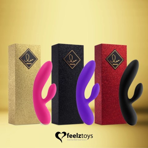 FeelzToys Lea Black Glitter - dwusilnikowy model silikonowy wodoodporny FeelzToys Lea Black Glitter - dwusilnikowy model silikonowy wodoodporny