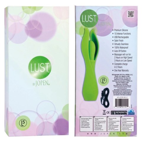 Jopen Lust L5 Green - wielofunkcyjny masażer silikonowy, USB Jopen Lust L5 Green - wielofunkcyjny masażer silikonowy, USB