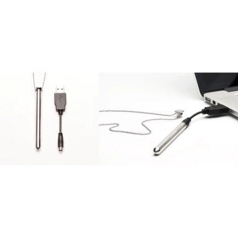 Crave Vesper Silver - naszyjnik z funkcją wibracji, stalowy, 9,7 cm Crave Vesper Silver - naszyjnik z funkcją wibracji, stalowy, 9,7 cm