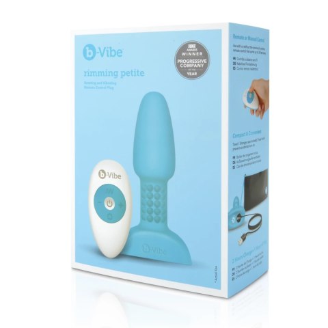 B-Vibe Rimming Petite Teal - kompaktowa maszyna intymna, sterowanie pilotem B-Vibe Rimming Petite Teal - kompaktowa maszyna intymna, sterowanie pilotem