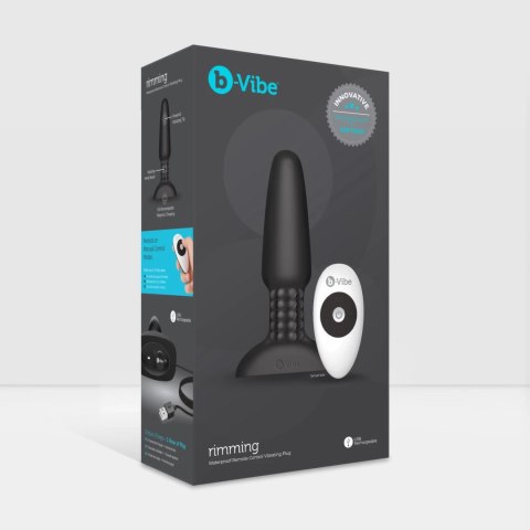 B-Vibe Rimming Plug 2 Black - bezprzewodowy system rotacyjny, silikon B-Vibe Rimming Plug 2 Black - bezprzewodowy system rotacyjny, silikon
