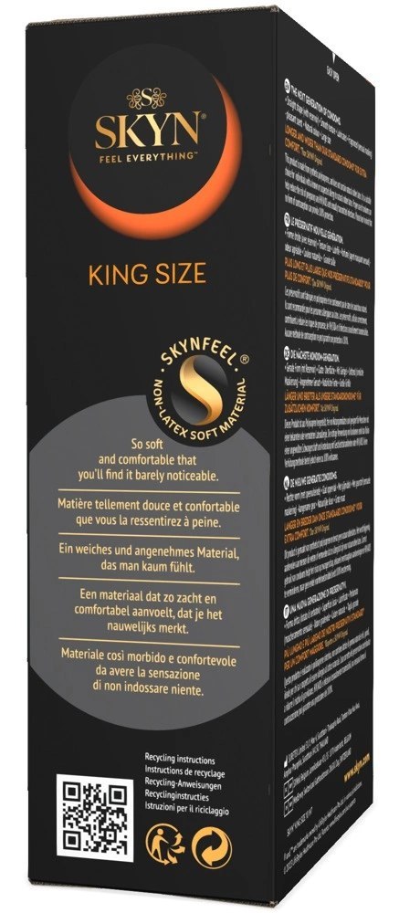 SKYN King Size prezerwatywy nielateksowe 190mm 10 szt. duży rozmiar SKYN King Size prezerwatywy nielateksowe 190mm 10 szt. duży rozmiar