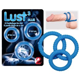 PIERŚCIEŃ LUST 3 COCK RINGS BLUE