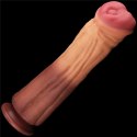 DILDO 12'' DUAL LAYERED PLATINUM SILICONE COCK