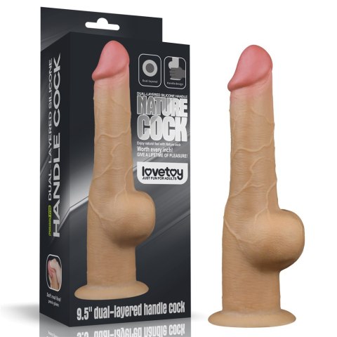 DONG 9.5'' DUAL LAYERED HANDLE COCK DONG 9.5'' DUAL LAYERED HANDLE COCK