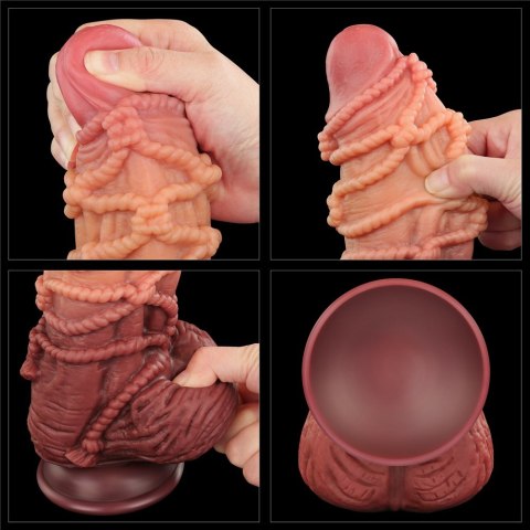 9.5'' DUAL LAYERED PLATINUM SILICONE COCK WIT