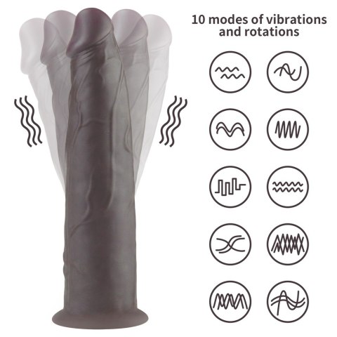 WIBRATOR 9'' DUAL LAYERED SILICONE ROTATOR CZARNE WIBRATOR 9'' DUAL LAYERED SILICONE ROTATOR CZARNE