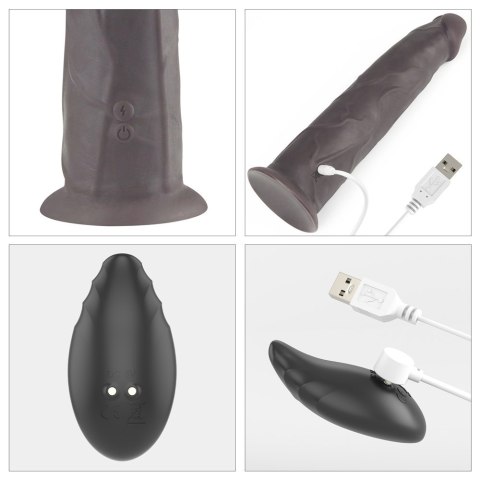 WIBRATOR 9'' DUAL LAYERED SILICONE ROTATOR CZARNE WIBRATOR 9'' DUAL LAYERED SILICONE ROTATOR CZARNE