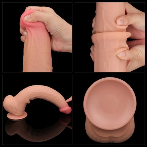 DILDO 13.5'' KING SIZED SLIDING SKIN DUAL LAYER DONG DILDO 13.5'' KING SIZED SLIDING SKIN DUAL LAYER DONG