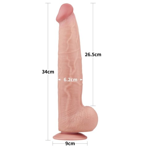 DILDO 13.5'' KING SIZED SLIDING SKIN DUAL LAYER DONG DILDO 13.5'' KING SIZED SLIDING SKIN DUAL LAYER DONG