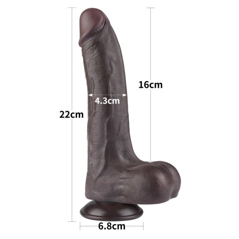 DILDO 8.5'' SLIDING SKIN DUAL LAYER DONG BLACK DILDO 8.5'' SLIDING SKIN DUAL LAYER DONG BLACK