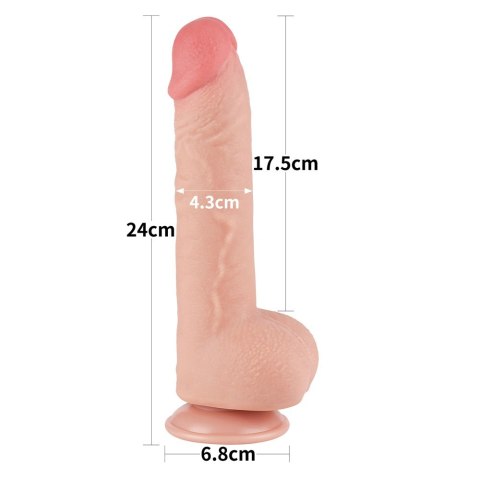 DILDO 9.5'' SLIDING SKIN DUAL LAYER DONG FLESH