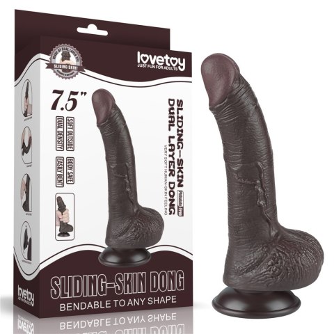 DILDO 7.5'' SLIDING SKIN DUAL LAYER DONG CZARNE DILDO 7.5'' SLIDING SKIN DUAL LAYER DONG CZARNE