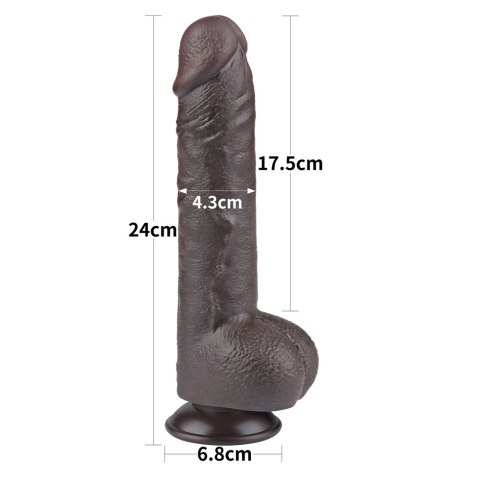 DILDO 9.5'' SLIDING SKIN DUAL LAYER DONG CZARNE DILDO 9.5'' SLIDING SKIN DUAL LAYER DONG CZARNE