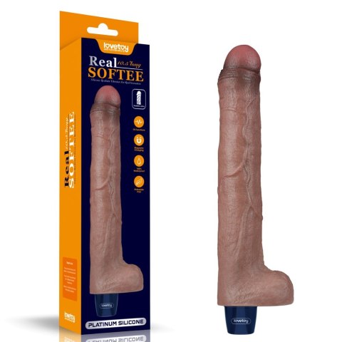 WIBRATOR 10.5" REAL SOFTEE VIBRATING DILDO WIBRATOR 10.5" REAL SOFTEE VIBRATING DILDO