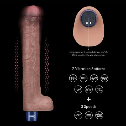 WIBRATOR 10.5" REAL SOFTEE VIBRATING DILDO WIBRATOR 10.5" REAL SOFTEE VIBRATING DILDO