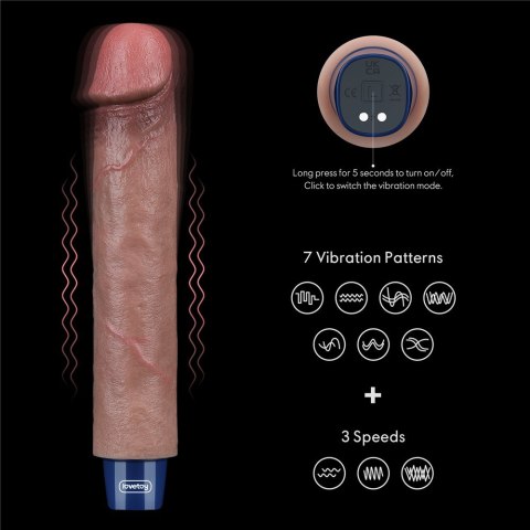 WIBRATOR 9" REAL SOFTEE VIBRATING DILDO WIBRATOR 9" REAL SOFTEE VIBRATING DILDO