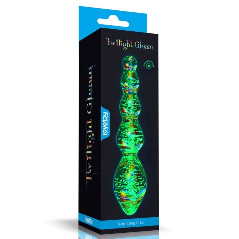 DILDO GLOW-IN-THE-DARK TWILIGHT GLEAM GLASS DILDO GLOW-IN-THE-DARK TWILIGHT GLEAM GLASS