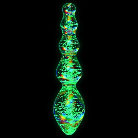 DILDO GLOW-IN-THE-DARK TWILIGHT GLEAM GLASS DILDO GLOW-IN-THE-DARK TWILIGHT GLEAM GLASS